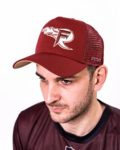 Rhein Fire Trucker Cap -Football Gear Shop Merchandise 2023 Aron Burgundy Men OneSize Portrait RHF TruckerCap 2