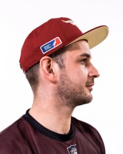 Rhein Fire Snapback Cap -Football Gear Shop Merchandise 2023 Aron Burgundy Men OneSize RHF Side Snapback 2