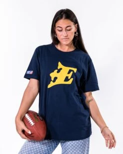 Fehervar Enthroners Iconic T-Shirt 8 Fehervar Enthroners Iconic T-Shirt -Football Gear Shop Merchandise 2023 Blue Cropped Eleni ENT Logo T Shirt Women